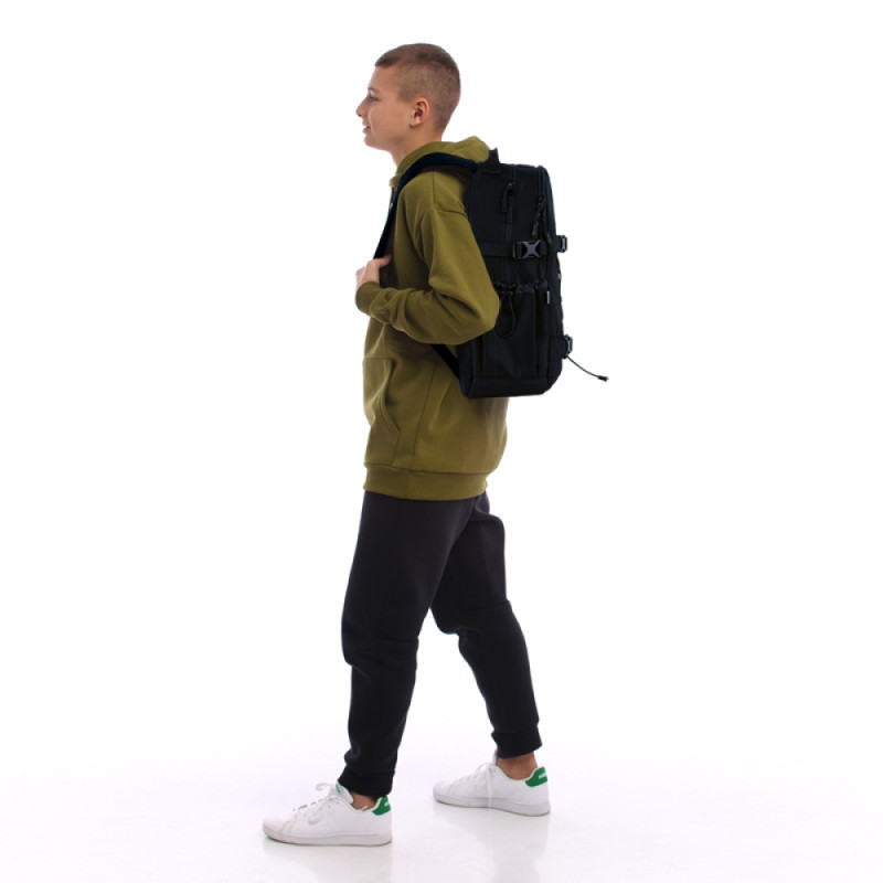 Black GoPack Teens Backpack with Dual Compartments & Laptop Sleeve