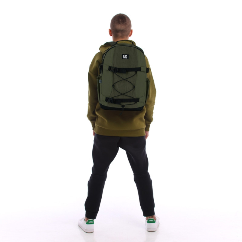 Khaki GoPack Teens Backpack with 2 Compartments & Laptop Pocket