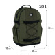 Khaki GoPack Teens Backpack with 2 Compartments & Laptop Pocket