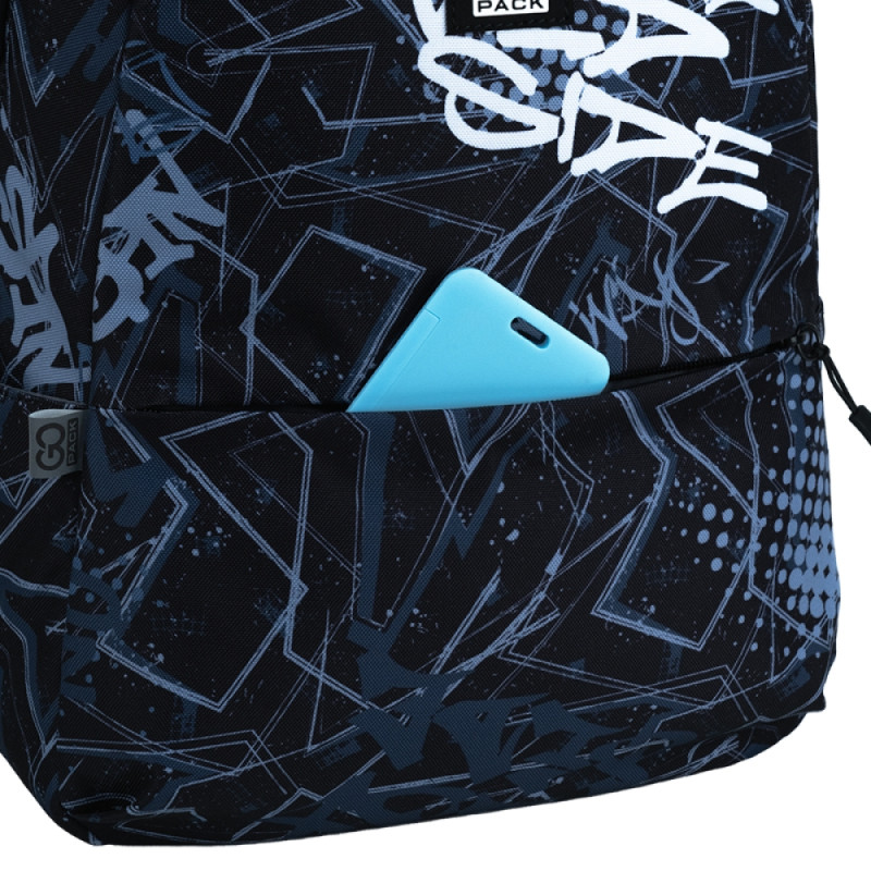 Black GoPack Teens Backpack with Laptop Sleeve & Secret Pocket