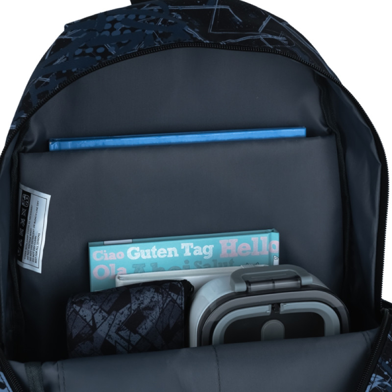 Black GoPack Teens Backpack with Laptop Sleeve & Secret Pocket