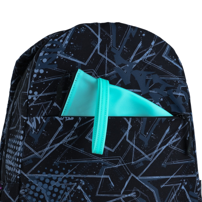 Black GoPack Teens Backpack with Laptop Sleeve & Secret Pocket