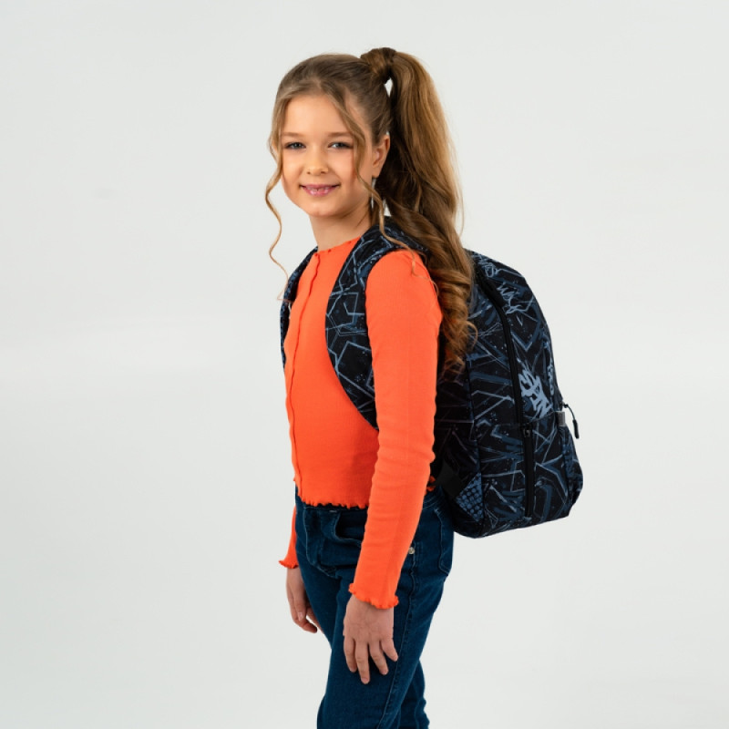 Black GoPack Teens Backpack with Laptop Sleeve & Secret Pocket