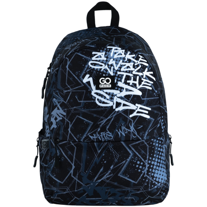 Black GoPack Teens Backpack with Laptop Sleeve & Secret Pocket