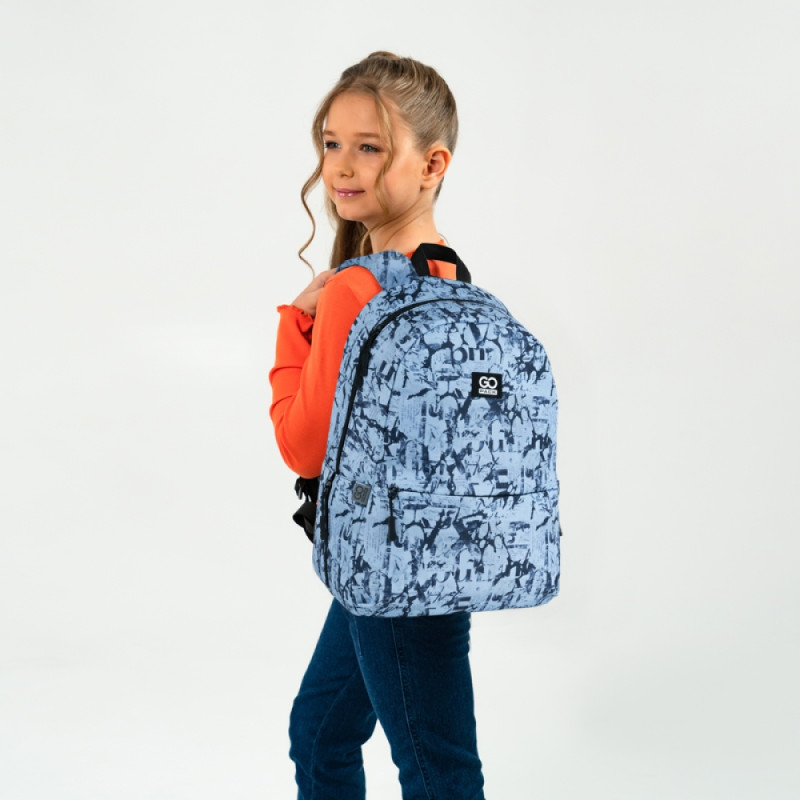 Blue GoPack Teens Backpack with Laptop Sleeve & Hidden Pocket