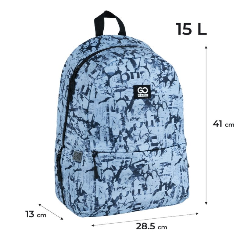 Blue GoPack Teens Backpack with Laptop Sleeve & Hidden Pocket