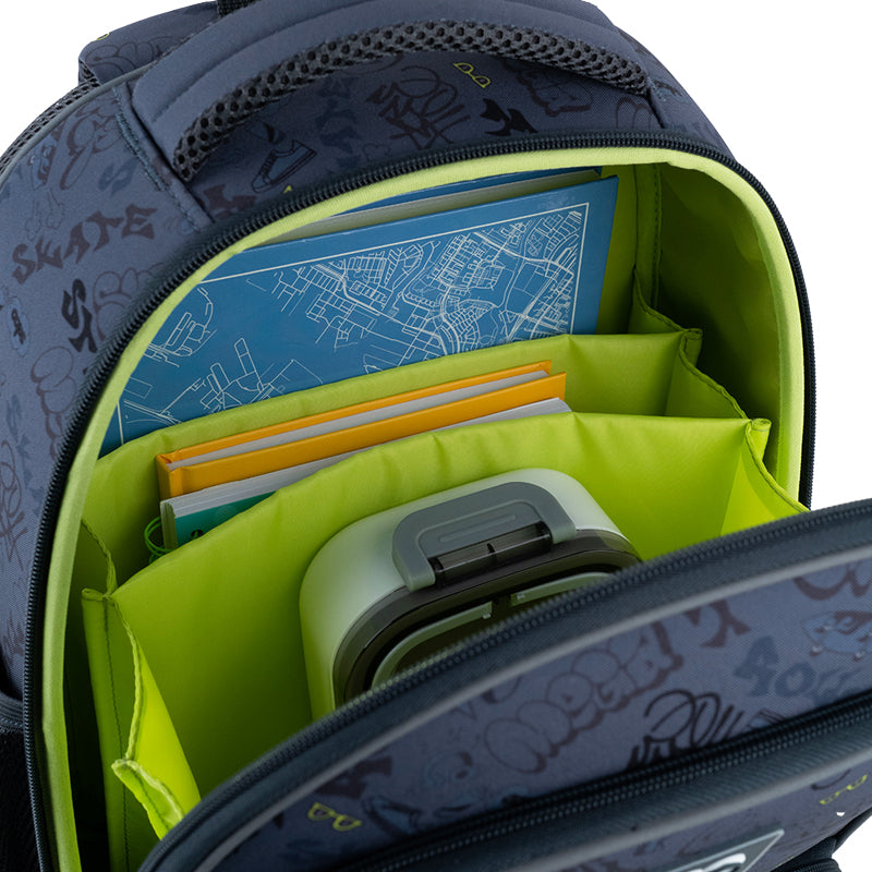 GoPack Super Skater Hard Shell School Backpack for Grades 1-4, Tablet Pocket