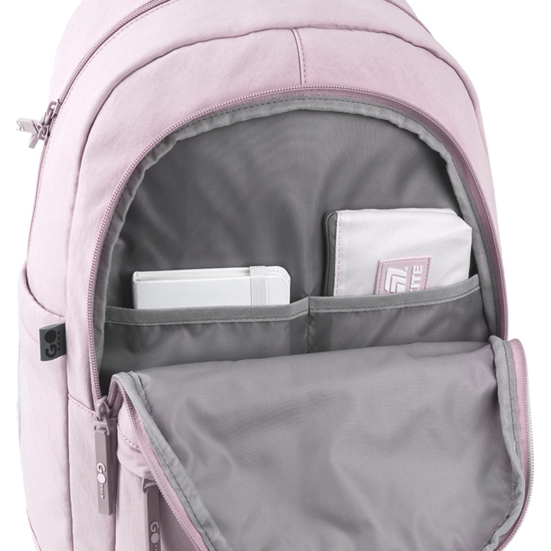 GoPack Powder Pink Teen Backpack – Laptop Pocket, for Heights 145 cm and Above