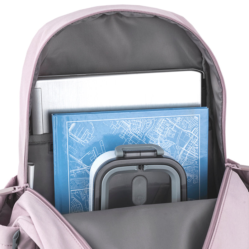 GoPack Powder Pink Teen Backpack – Laptop Pocket, for Heights 145 cm and Above