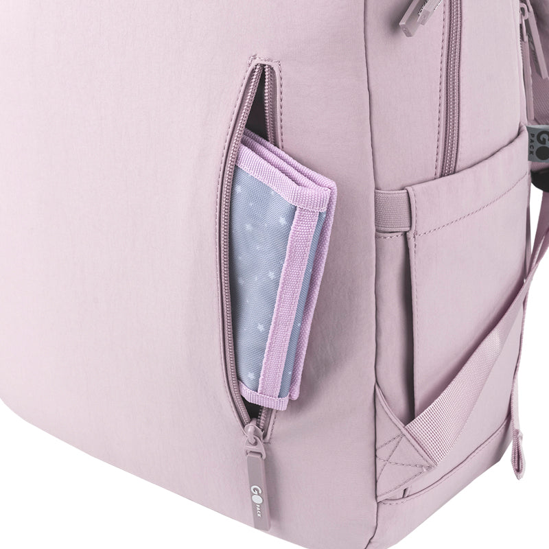 GoPack Powder Pink Teen Backpack – Laptop Pocket, for Heights 145 cm and Above