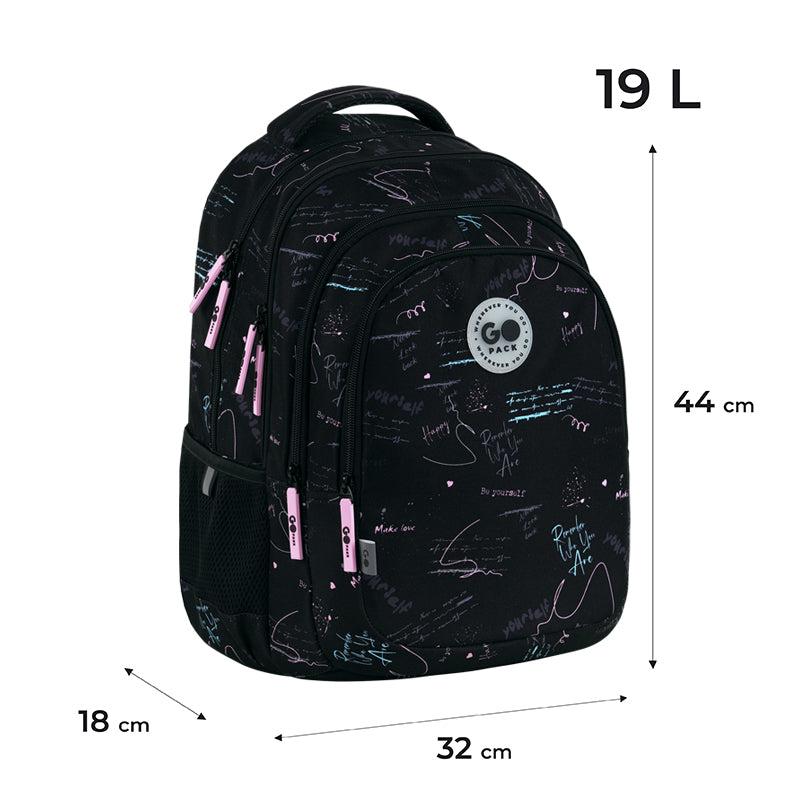 GoPack Everyday 19L Teen Backpack – Laptop, 3 Compartments, Heights 145-175 cm