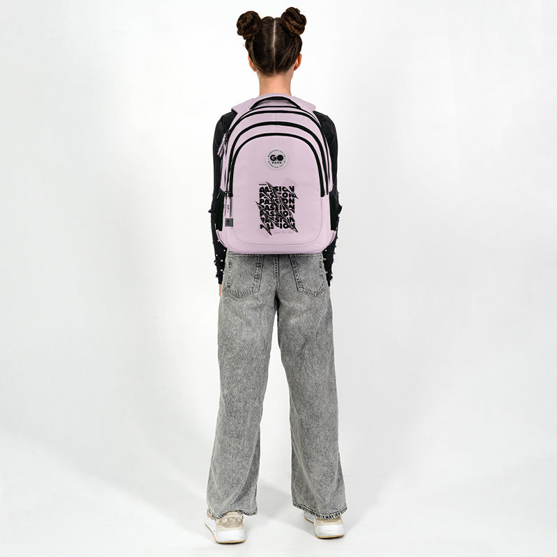 GoPack Pink 19L Ergonomic Backpack – Laptop, Chest Strap, Heights 145-175 cm