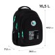 GoPack Black 16.5L Teen Backpack for Grades 4-7, Heights 130-145 cm