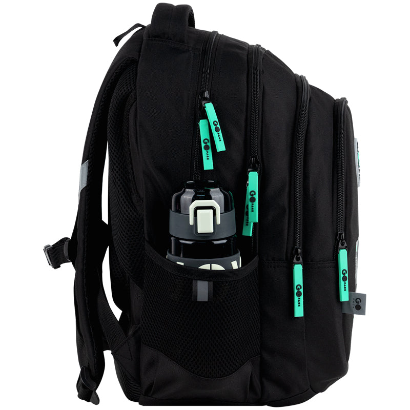 GoPack Black 16.5L Teen Backpack for Grades 4-7, Heights 130-145 cm