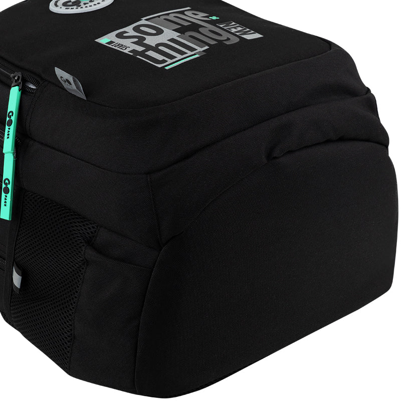 GoPack Black 16.5L Teen Backpack for Grades 4-7, Heights 130-145 cm