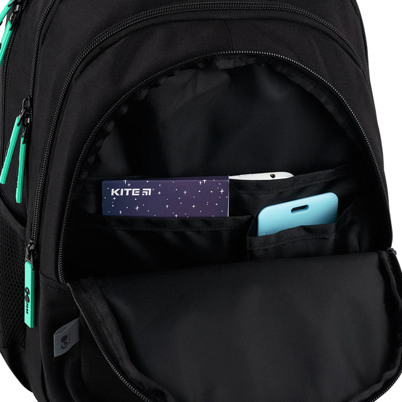 GoPack Black 16.5L Teen Backpack for Grades 4-7, Heights 130-145 cm