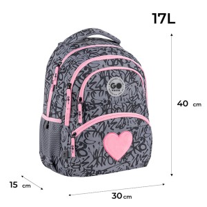 GoPack Fluffy Heart School Backpack