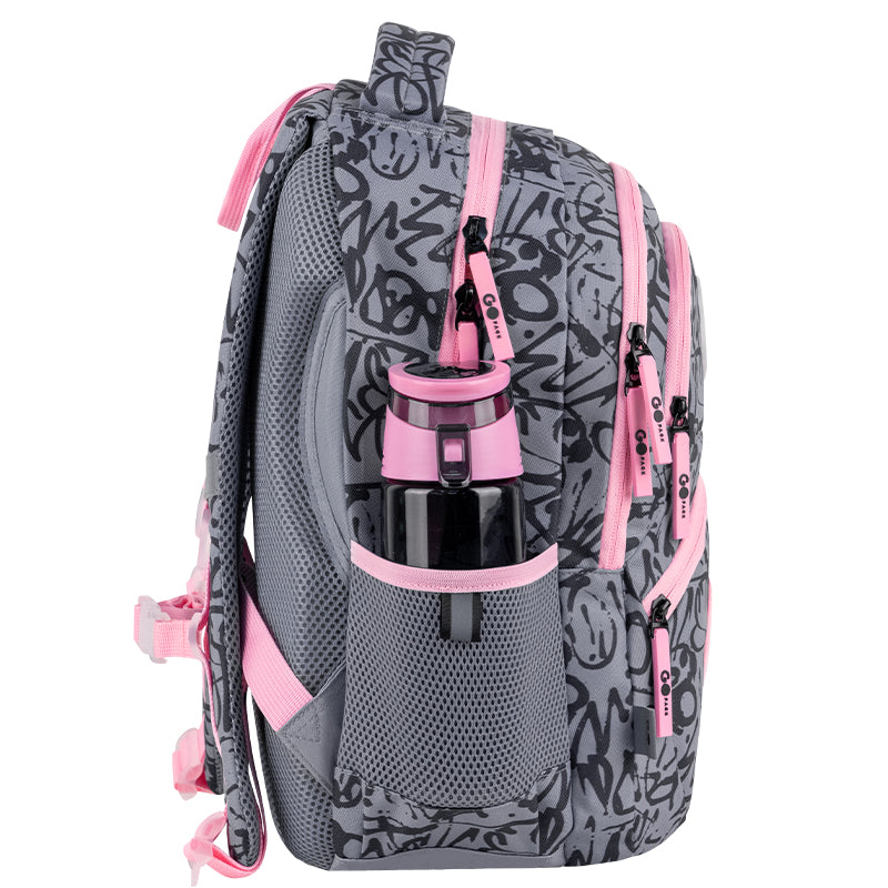 GoPack Fluffy Heart School Backpack for Grades 1-4, Ergo Kids Back