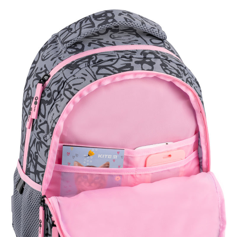 GoPack Fluffy Heart School Backpack for Grades 1-4, Ergo Kids Back
