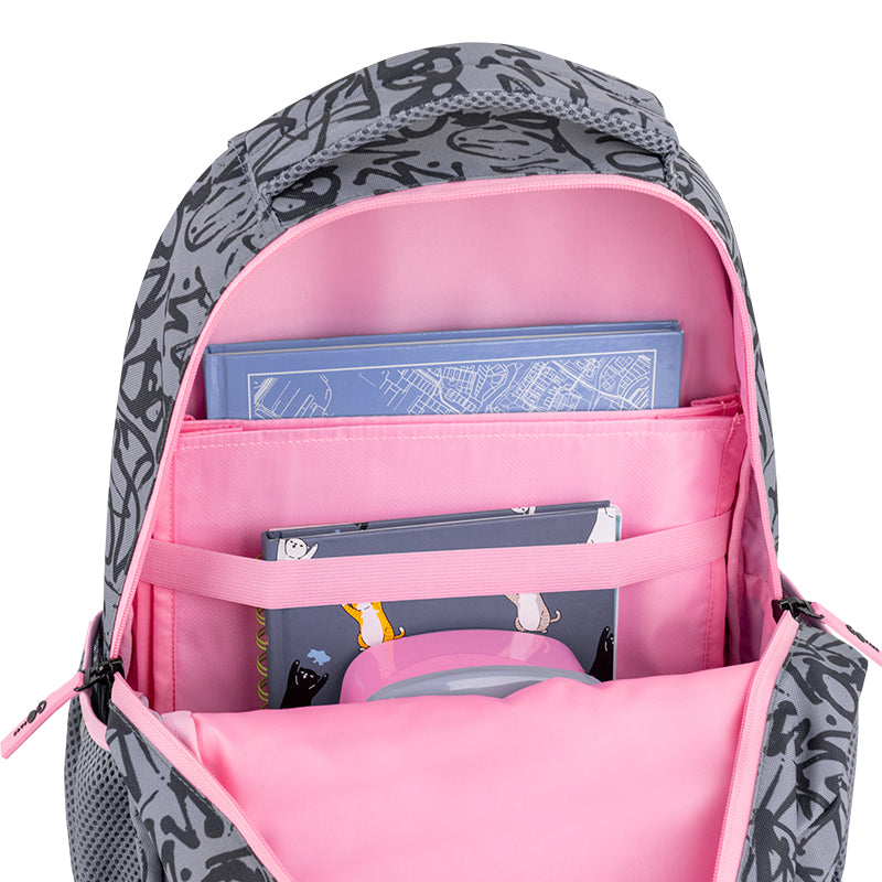 GoPack Fluffy Heart School Backpack for Grades 1-4, Ergo Kids Back