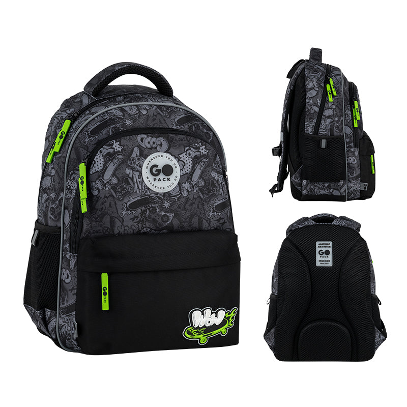 GoPack Wow Skate School Backpack for Grades 1-4, Ergo Kids Back