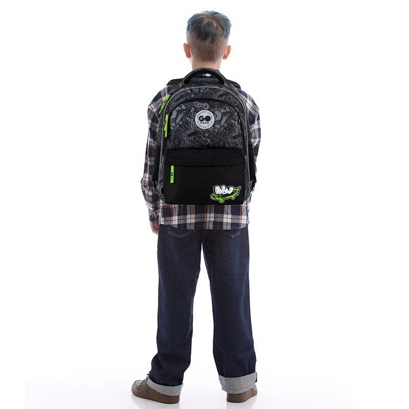 GoPack Wow Skate School Backpack for Grades 1-4, Ergo Kids Back