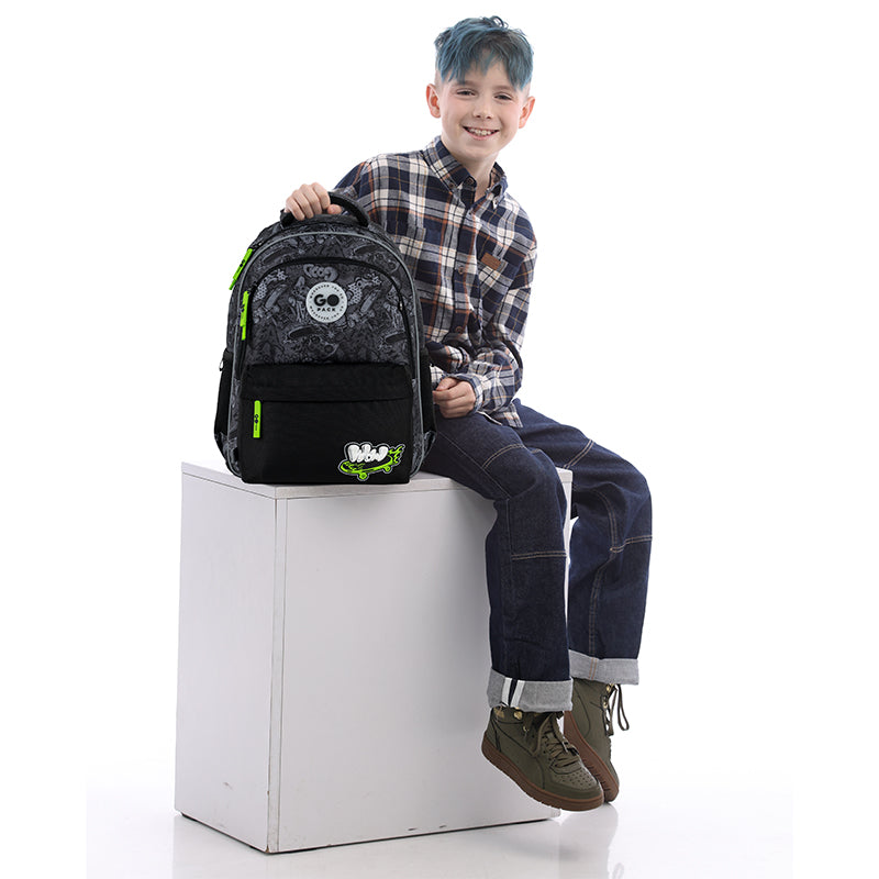 GoPack Wow Skate School Backpack for Grades 1-4, Ergo Kids Back
