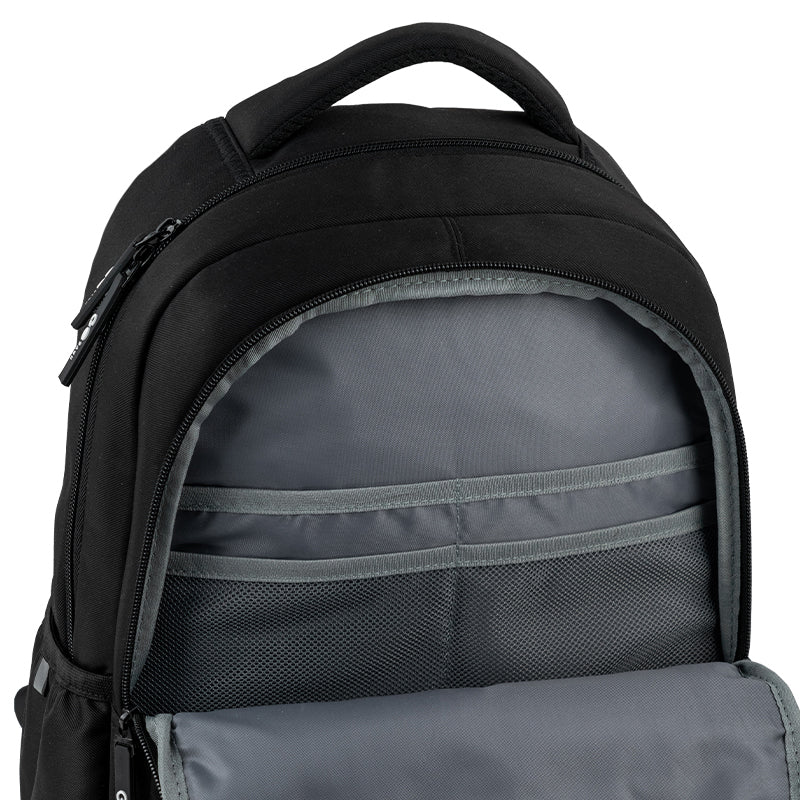 GoPack Black School Backpack for Grades 1-4, Padded Back with Mesh