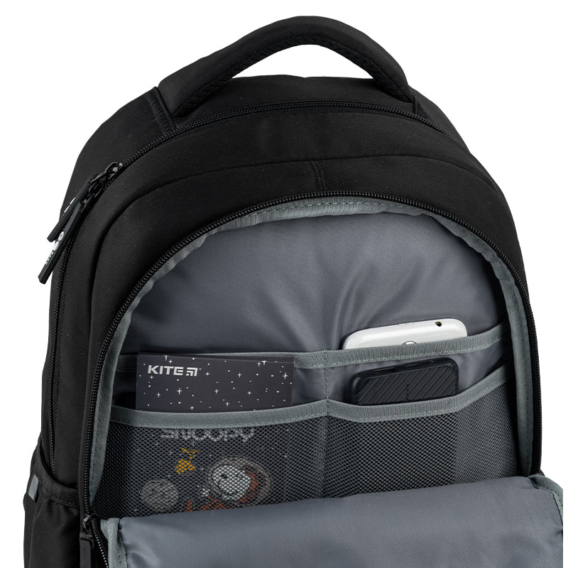 GoPack Black School Backpack for Grades 1-4, Padded Back with Mesh