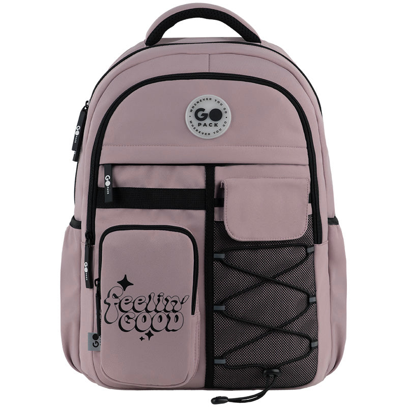 GoPack Pink 21L Teen Backpack – Chest Strap, Laptop, for Heights 145-175 cm