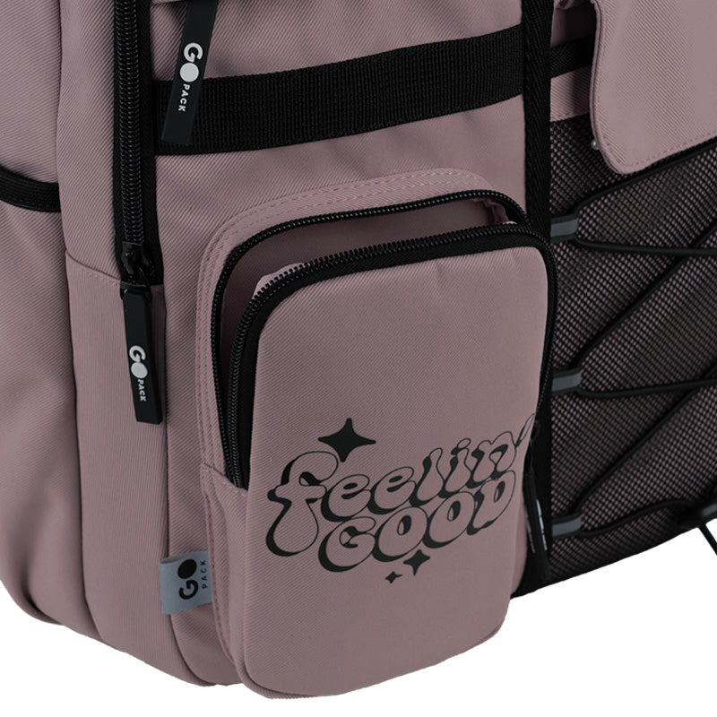 GoPack Pink 21L Teen Backpack – Chest Strap, Laptop, for Heights 145-175 cm