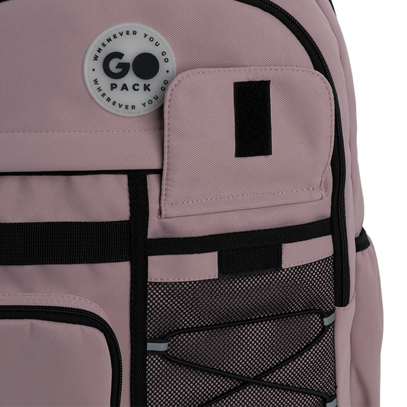 GoPack Pink 21L Teen Backpack – Chest Strap, Laptop, for Heights 145-175 cm