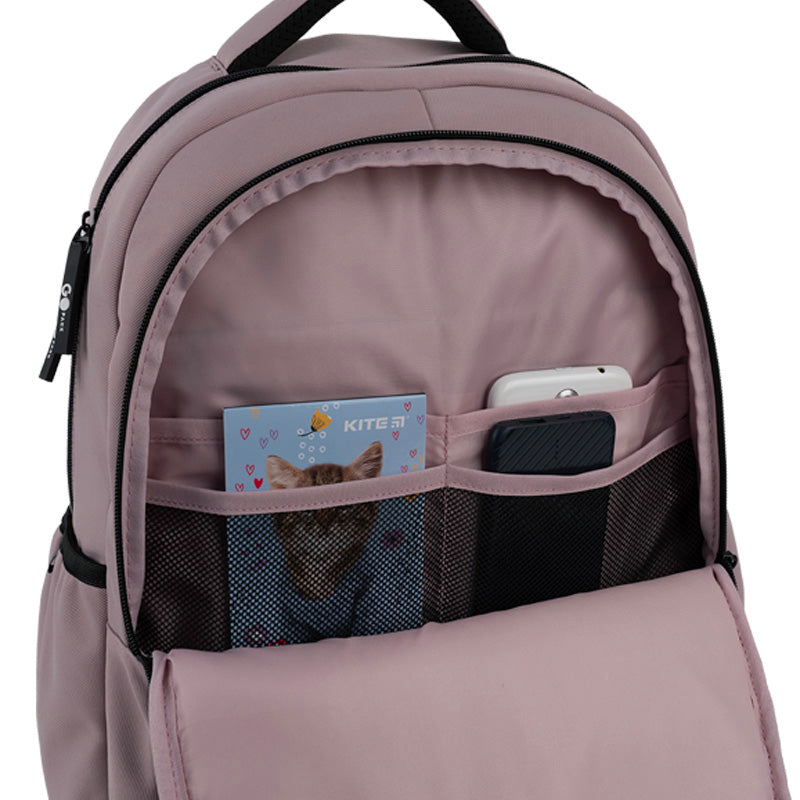GoPack Pink 21L Teen Backpack – Chest Strap, Laptop, for Heights 145-175 cm