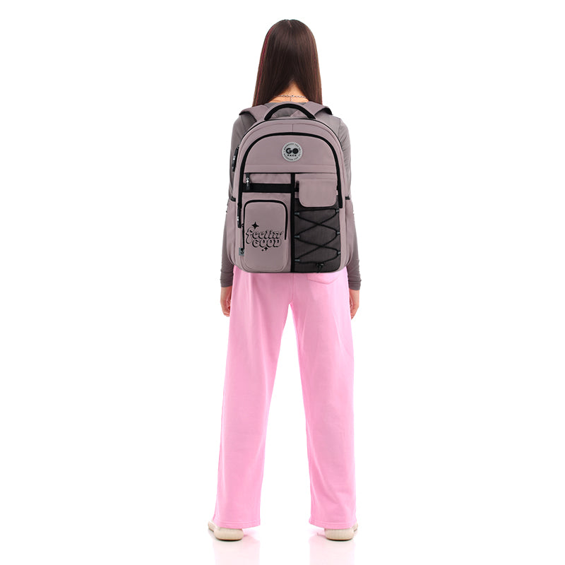 GoPack Pink 21L Teen Backpack – Chest Strap, Laptop, for Heights 145-175 cm