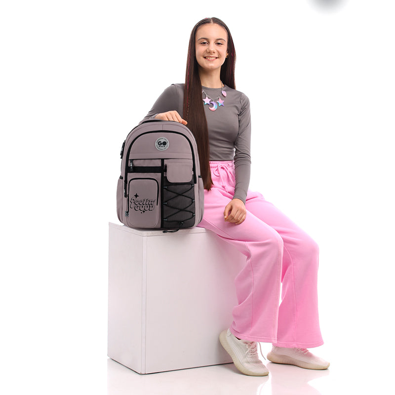 GoPack Pink 21L Teen Backpack – Chest Strap, Laptop, for Heights 145-175 cm