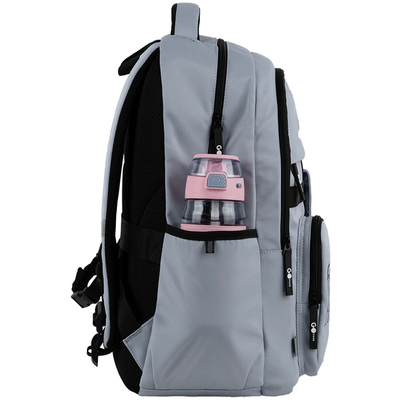 GoPack Gray 21L Teen Backpack – Chest Strap, Laptop, for Heights 145-175 cm