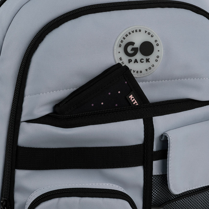 GoPack Gray 21L Teen Backpack – Chest Strap, Laptop, for Heights 145-175 cm