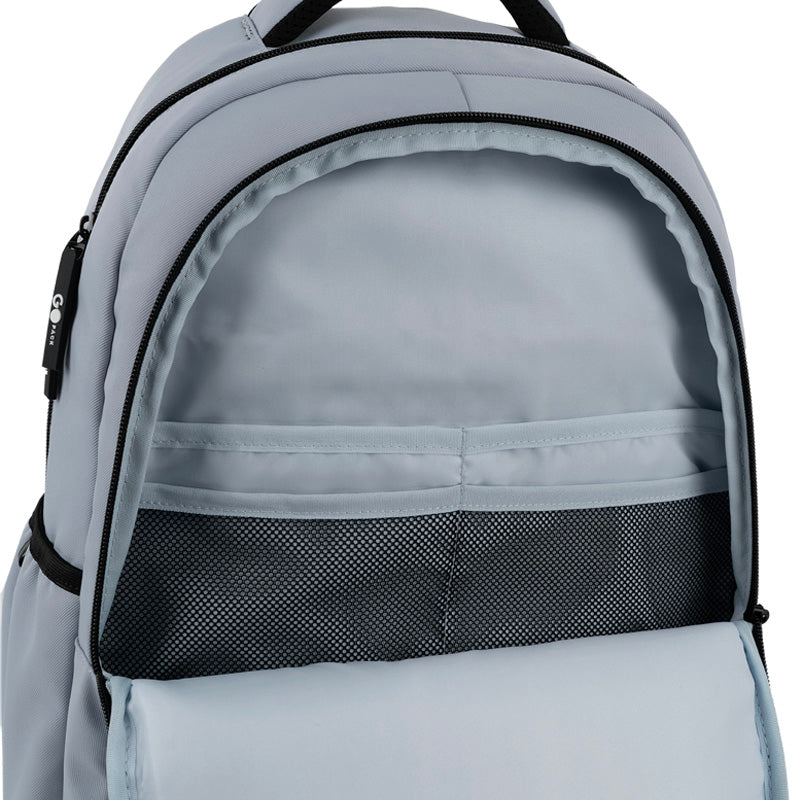 GoPack Gray 21L Teen Backpack – Chest Strap, Laptop, for Heights 145-175 cm