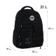 GoPack Black 21L Teen Backpack – Chest Strap, Laptop, for Heights 145-175 cm