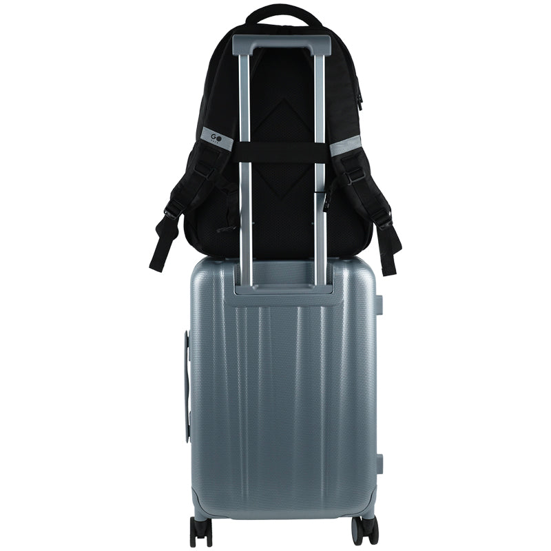 GoPack Black 21L Teen Backpack – Chest Strap, Laptop, for Heights 145-175 cm
