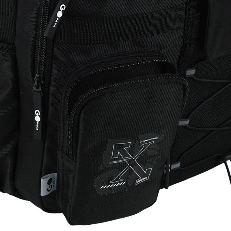 GoPack Black 21L Teen Backpack – Chest Strap, Laptop, for Heights 145-175 cm