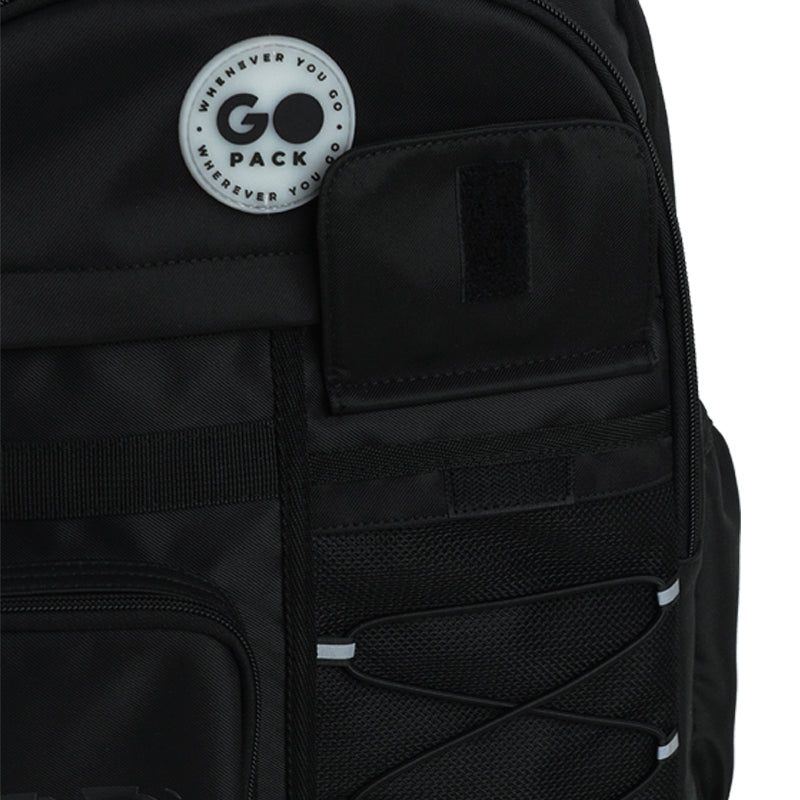 GoPack Black 21L Teen Backpack – Chest Strap, Laptop, for Heights 145-175 cm