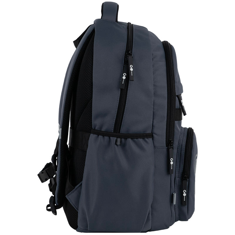 GoPack Dark Gray Teen Backpack – Chest Strap, Laptop, for Heights 145-175 cm