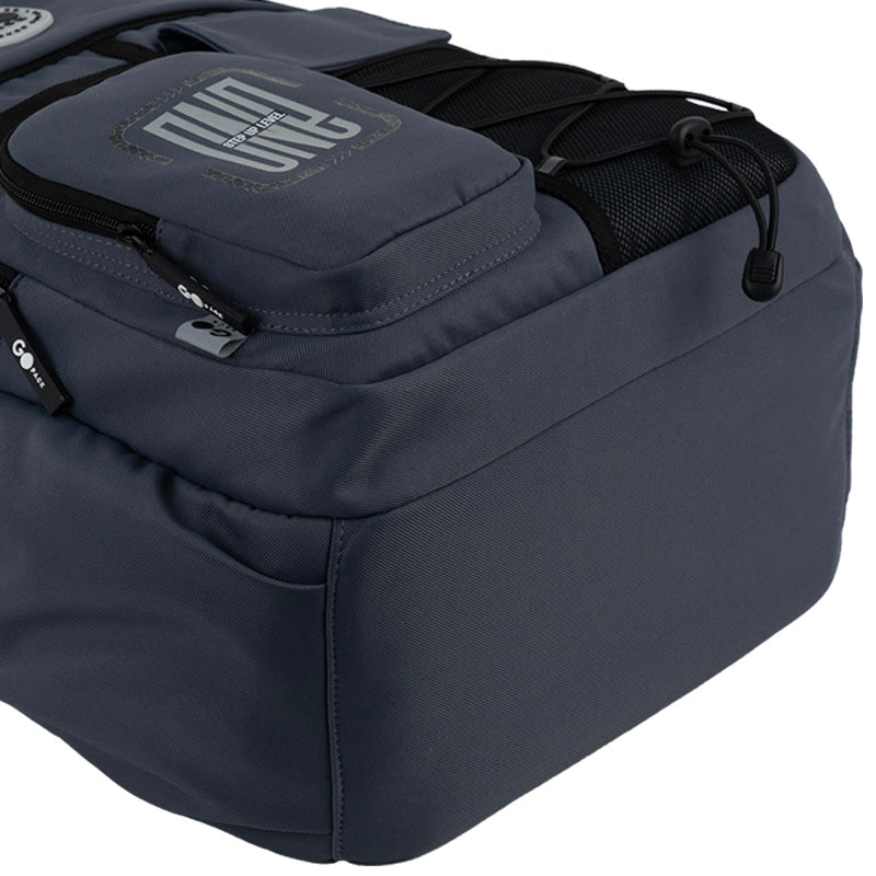 GoPack Dark Gray Teen Backpack – Chest Strap, Laptop, for Heights 145-175 cm