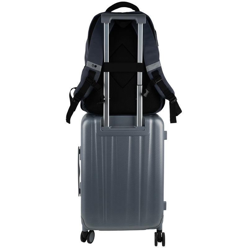GoPack Dark Gray Teen Backpack – Chest Strap, Laptop, for Heights 145-175 cm