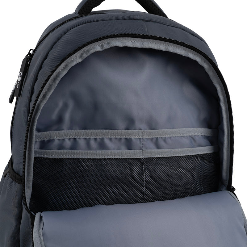 GoPack Dark Gray Teen Backpack – Chest Strap, Laptop, for Heights 145-175 cm