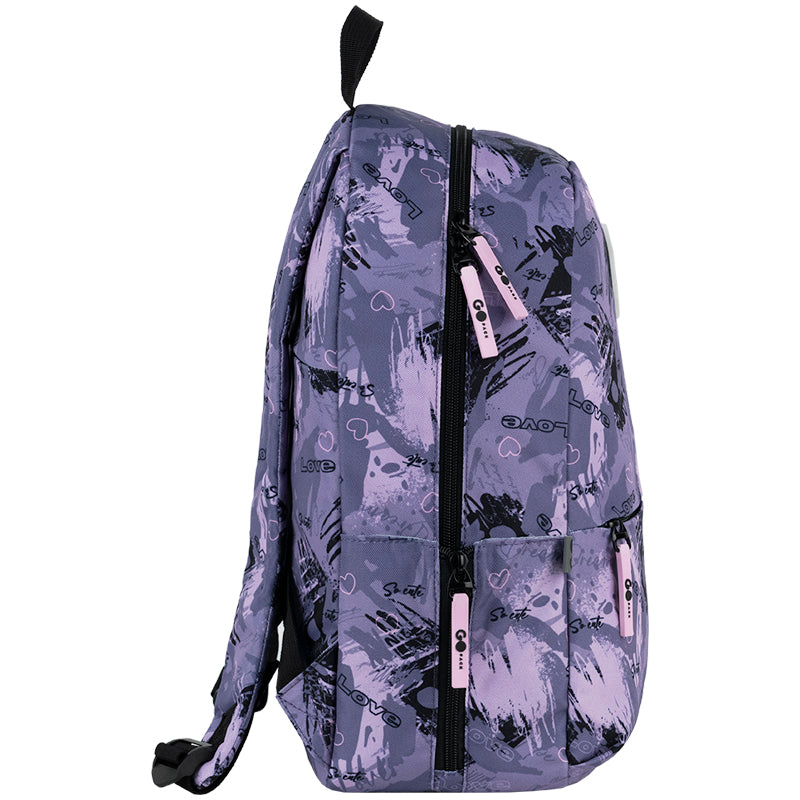 GoPack Purple Teen Backpack – Tablet Pocket, Fits 130-145 cm