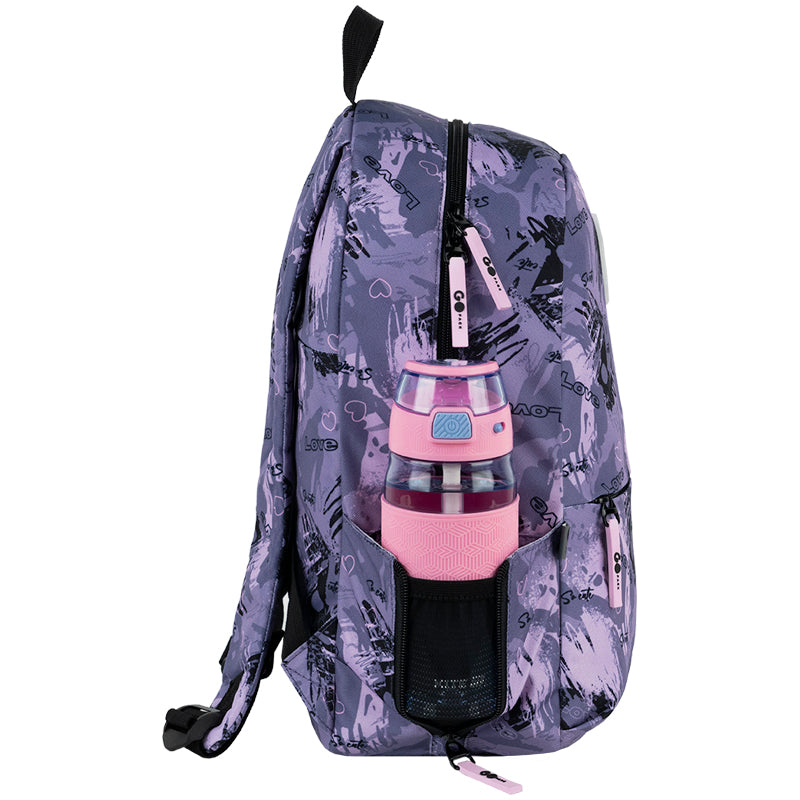 GoPack Purple Teen Backpack – Tablet Pocket, Fits 130-145 cm