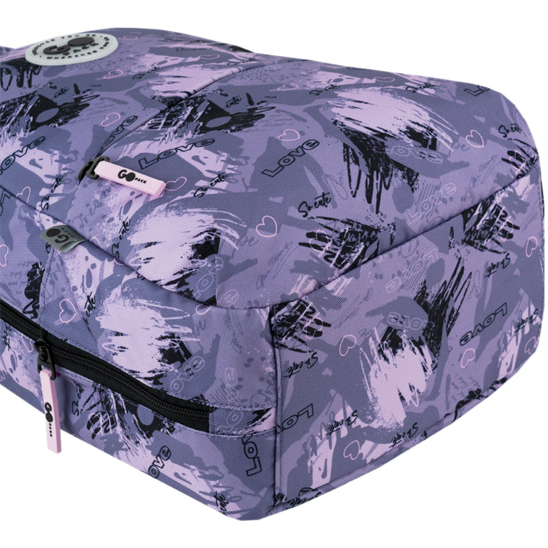 GoPack Purple Teen Backpack – Tablet Pocket, Fits 130-145 cm