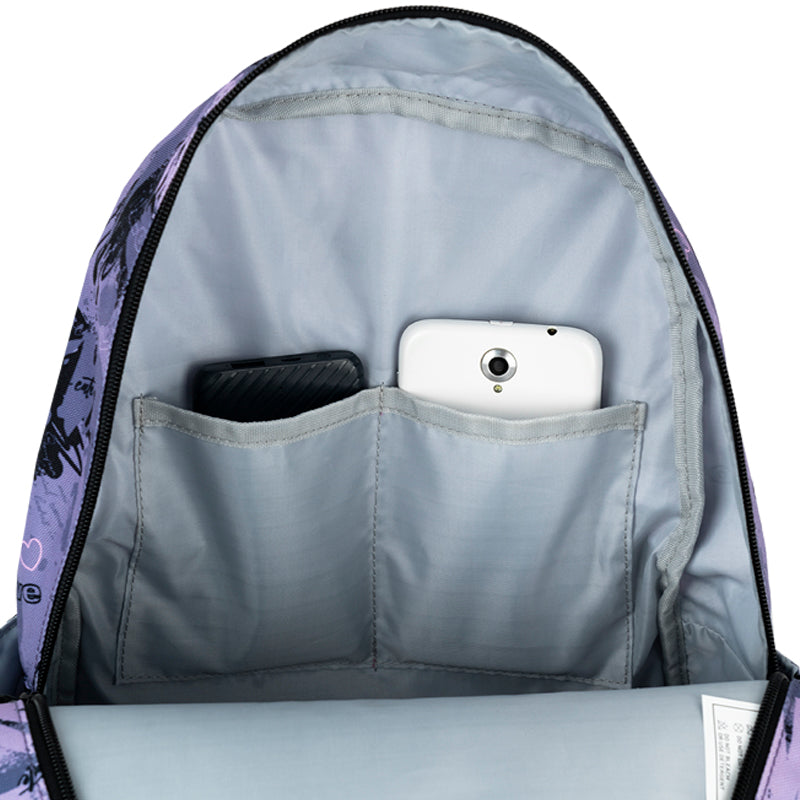 GoPack Purple Teen Backpack – Tablet Pocket, Fits 130-145 cm